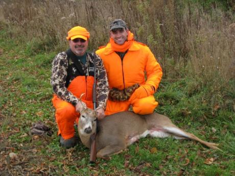 Dad Rz and Kris with 6 point buck