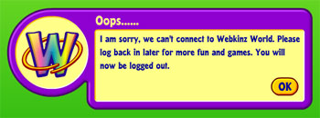 Webkinz Error Message