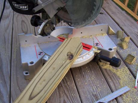 Cutting the stake for the base plate