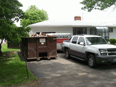 Dumpster and Truck