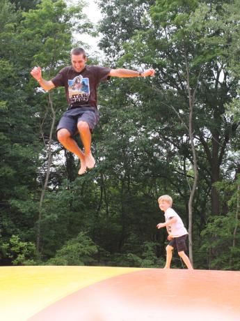 Kris Gets High on the Jumping Pillow